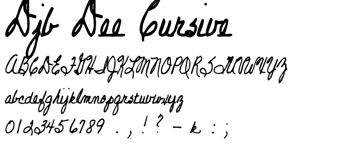 DJB DEE cursive font